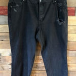Old Navy  Black Distressed High Rise Straight Leg Jeans Size‎ 20 Photo 0