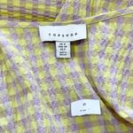 Topshop New  Seersucker Check Short Sleeve Midi Wrap Dress Lime Lilac Size 2 Photo 18