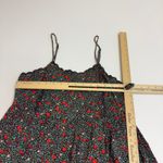 Urban Outfitters Dress Womens Small Black Floral Tiered Babydoll Mini Lace Trim Photo 5