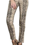 easel  Women's Snake Print Skinny High Waisted Pull On Pants Medium Photo 0
