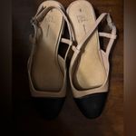Time and Tru Women's Block Heel Slingbacks Size 8 Beige And Black Photo 1