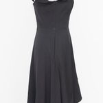 Black Halo . Tulip Hem Black Midi Dress. Photo 4