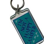 Novelty Acrylic Kalan Keychain Not Happy Camper Humor Vintage Keyring 222 u Y2K Blue Photo 1