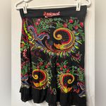 Desigual Charm in Bloom:  Black Floral Print Midi Skirt | Size S Photo 0