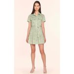 Amanda Uprichard  Cathee Floral Shirt Dress in Green Size Small Photo 2