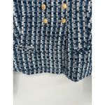 Sam Edelman Womens Fiona Blazer Blue Tweed Gold Button Career Twee Preppy Small Photo 3