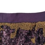 Club Monaco  Gold Burgundy Beaded Sequin Mini Skirt size 6 Photo 2