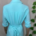 EXPRESS  Teal Aqua Button Down Military Dress Photo 7