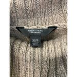 Simply Vera by Vera Wang Poncho Sweater XS/SM Cable Knit Turtleneck Beige Ribbed Tan Photo 3