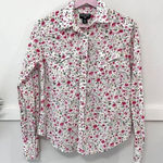 Ralph Lauren  Polo Jeans Co Vintage Floral Knit Oxford Long Sleeve Western Top M Photo 0