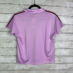 Adidas 3 Stripe Iconic Polo Shirt Bliss Lilac Size Small Photo 3