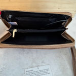 Women's Metallic Bronze Wristlet Wallet with Power Bank & USB Charger Brown Photo 1