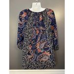 CHAPS  Shirt Womens Medium Blue Paisley Boho Tunic Top 3/4 Sleeve Lightweight Photo 4