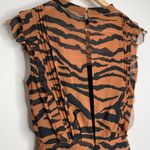ALL SAINTS Hali Zephyr Zebra Print Mini Ruched Dress Womens 4 Photo 8
