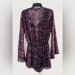 Show Me Your Mumu  Womens Romper Red/Pink  Snake‎ Print Boho Long bell Sleeve M Photo 1