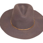 Source Unknown Mocha Brown Fedora Wool Hat with gold trim Photo 0