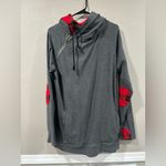 & Double Hooded Gray & Buffalo Plaid Side Zipper Hoodie Size 3X Photo 1