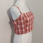 Arizona Jeans Arizona Y2K Pink Plaid Crop Top NWT Size Large Smocked Cropped Top Photo 3