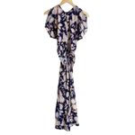 ALC Frank A.L.C. Remy Navy Pink Floral Print Silk Blend Short Sleeve Midi Dress Size 4 Photo 3