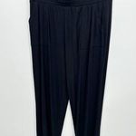 Happily Grey Pants Women Sz Medium Black Thermal Lounge Elastic Stretch Waist Photo 0