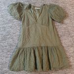 Abercrombie & Fitch  Olive Green Puff Sleeve Trapeze Mini Dress Photo 2