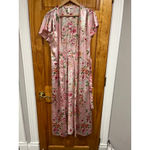 Oscar de la Renta Vintage  Black Pink Feminine Floral Robe & Gown Set Slip Dress Photo 5