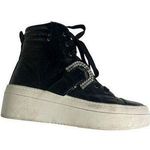 Gianni Bini  Kophie Patent Crinkle Rhinestone Buckle High Top Sneakers Size 6 Photo 0