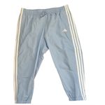 Adidas NWT Essentials 3-Stripes Woven 7/8 Sportswear Pants | Glow Blue | 2X Photo 4