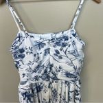 Loft  Bird Toile Strappy Midi Pocket Dress NEW Size 8P Blue White Floral Cotton Photo 8