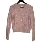 J.Crew Shimmer Lady Cardigan Sweater Crystal Buttons XS Rose Blush Metallic Photo 10