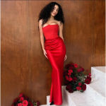 House Of CB HOUSE‎ OF CB size M D-DD 'Persephone' Scarlet Strapless Corset Maxi Dress NWOT Photo 12