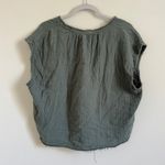 Aerie  Pool-To-Party Oversized Cropped Shirt Size Small Green Top Beach Summer Photo 4