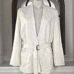 Helmut Lang  Belted Blazer in White, Size 8 EXCELLENT! Photo 2