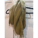 Chunky Knit Scarf Tan Fringe Cozy Winter Warm Soft Acrylic Photo 2