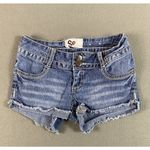 SO  Shortie Cut Off Shorts 26x2 Blue Flap Pockets Embellished Booty Juniors Tag 1 Photo 0
