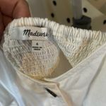 Madewell  Linen‎ Blend Dress Puff Sleeve Button Front Pockets White Size 6 Photo 6