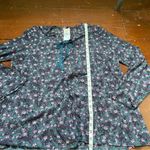 LOGO By Lori Goldstein  Teal and Purple Floral Cardigan Photo 3