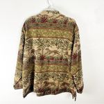 ERIN LONDON Leopard Jungle Print Tapestry Shoulder Pads Button Up Jacket 2X Photo 1