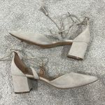 Halogen  Size 9 Tan Beige Ankle Strap Suede Leather Heels Photo 3