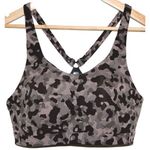 Athleta Advance Camo Sports Bra High Impact Padded Racerback Black Gray Size 38C Photo 0