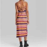 Wild Fable  Womens  Crochet Lace Halter Dress Lined Slit Midi Multicolor Size‎ XS Photo 5