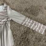 Lucky Brand Zolucky Women’s Striped Greige and White Long Sleeve Maxi Dress Sz Large Photo 5