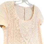 Meadow Rue Anthropologie Laurel Lace Tunic Blouse Women's XS Cream Crochet Boho Photo 3