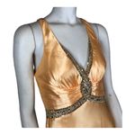 Faviana  Coutuie halter neck sexy yellow long cutout open back prom dress size 8 Photo 3