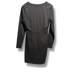 Lulus Nuria Long Sleeve Bodycon Deep V Mini Dress Black Small Photo 5