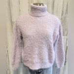 Main Strip Mink blend Turtleneck Sweater Lilac Preppy Cozy pastel quiet luxury very soft Photo 4
