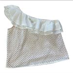 J.Crew  White Eyelet One Shoulder Ruffle Top. Size 12. Photo 4