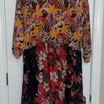 Breakfast With Matisse Boho Patchwork Floral Dress Orange Size undefined Photo 0