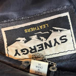 Vintage 90s Black Leather Car Coat Size M Photo 4