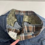 Free People  309 Utility Denim Bermuda Shorts Cuffed Button Tab Long Shorts 12/14 Photo 4